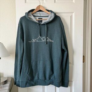 prAna Organic Cotton Hoodie XL | Sustainable Mountain Graphic Pullover
